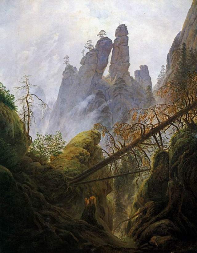 Caspar David Friedrich - The Rocky Scenery at the mountains of the Elbe